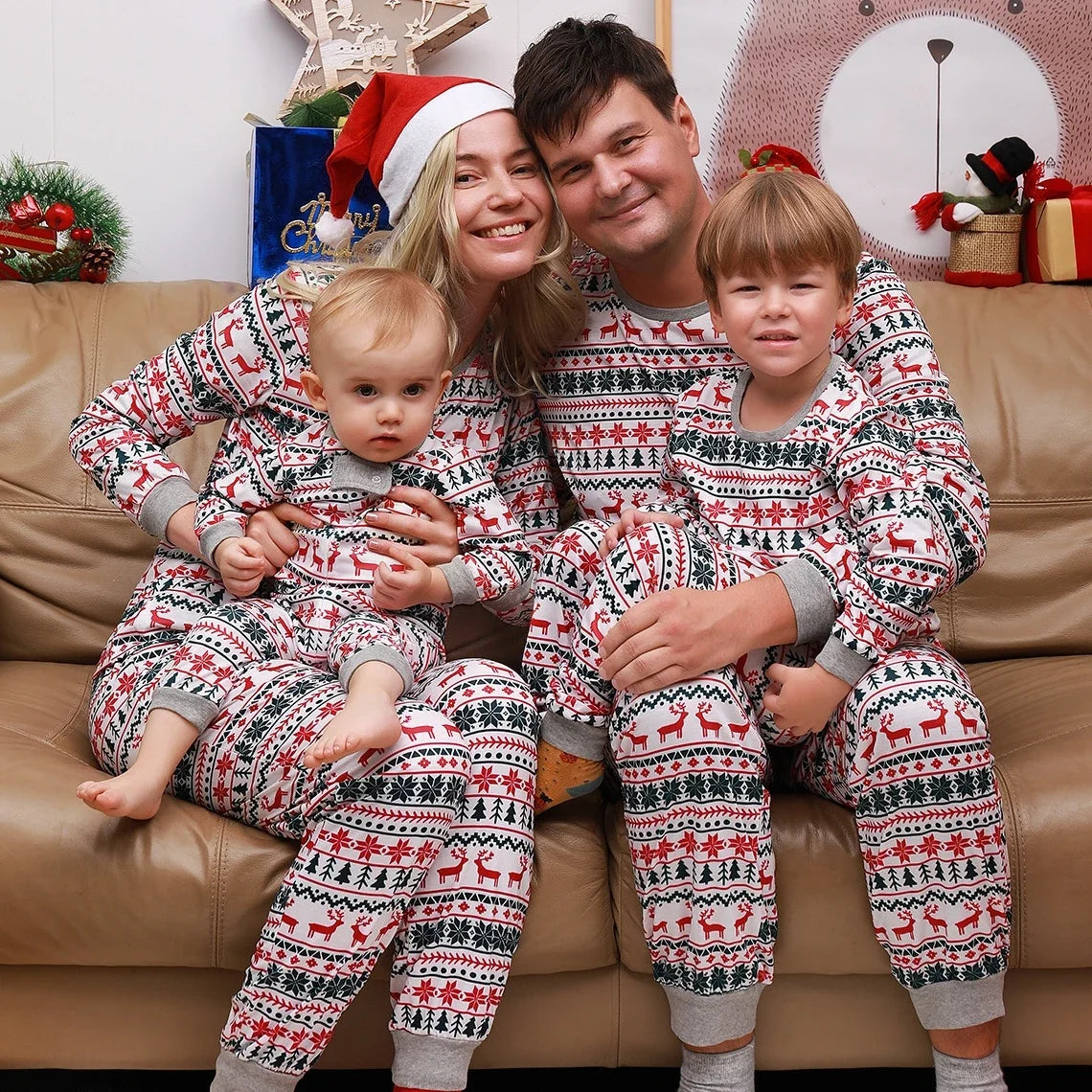 Nordic Reindeer Family Christmas Pyjamas