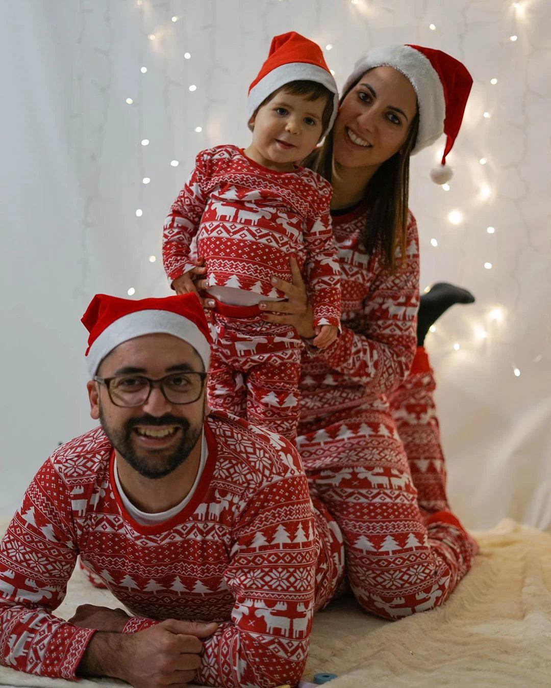 Red Nordic Family Christmas Pyjamas