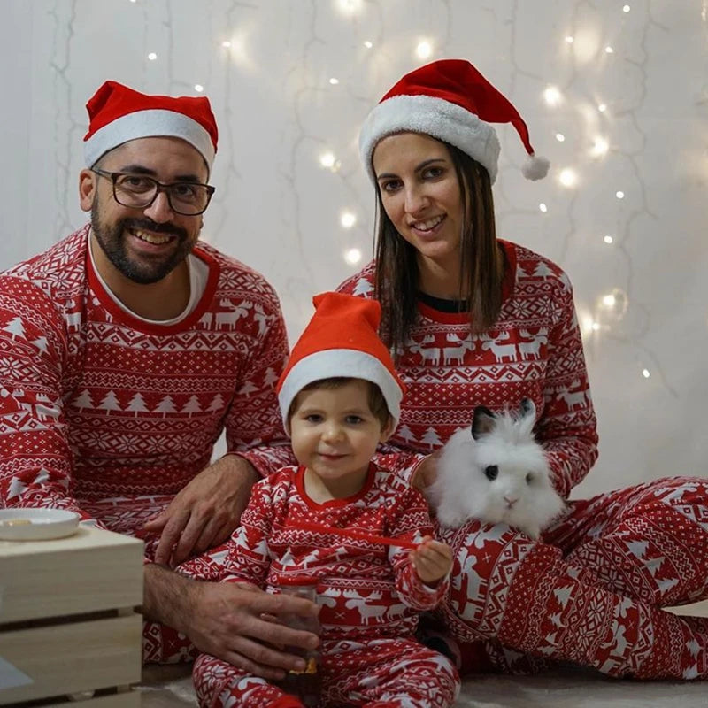 Red Nordic Family Christmas Pyjamas