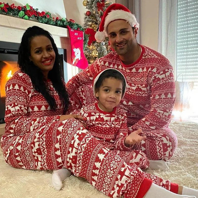 Red Nordic Family Christmas Pyjamas
