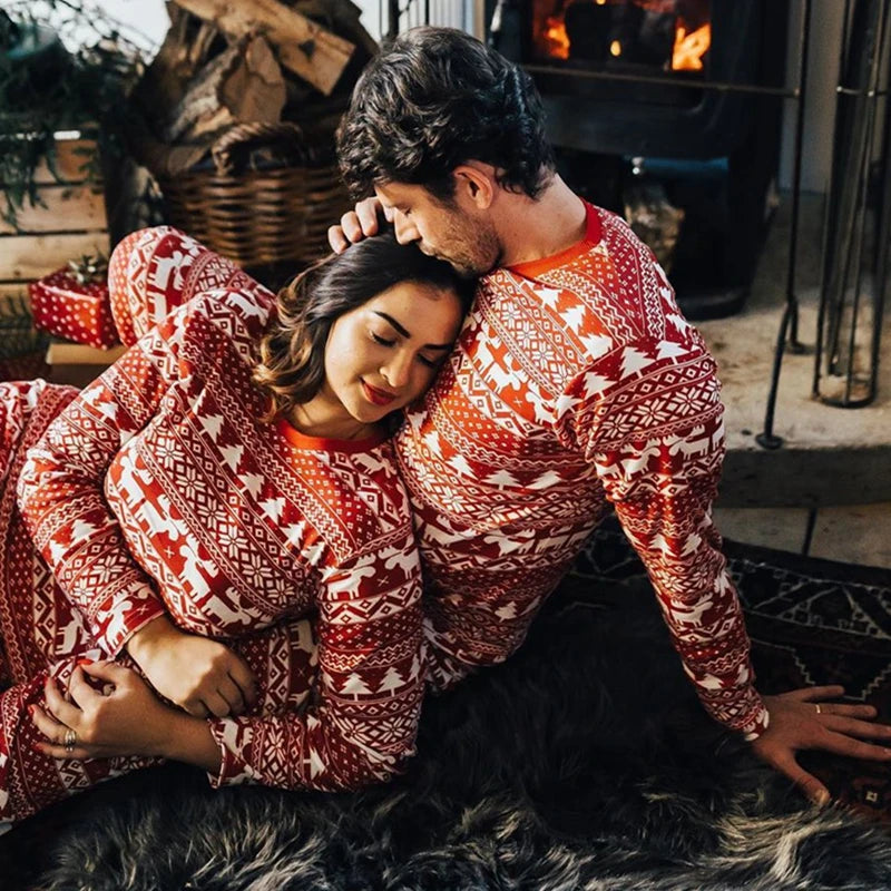 Red Nordic Family Christmas Pyjamas