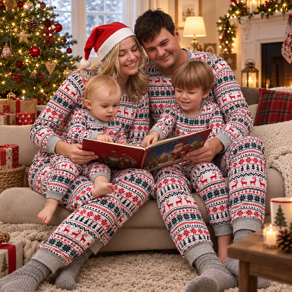 Nordic Reindeer Family Christmas Pyjamas